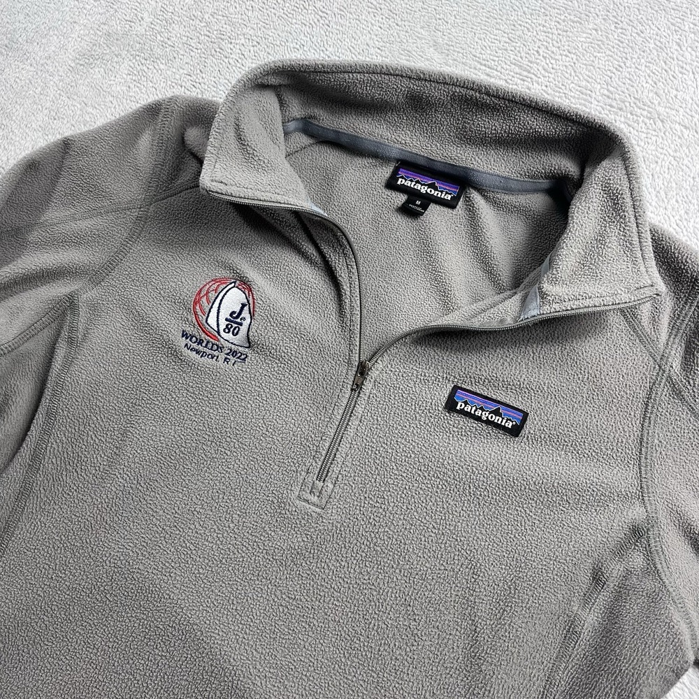 Patagonia Micro D 1/4 Zip Fleece Pullover Gray Women's Medium 26278 EUC Logo